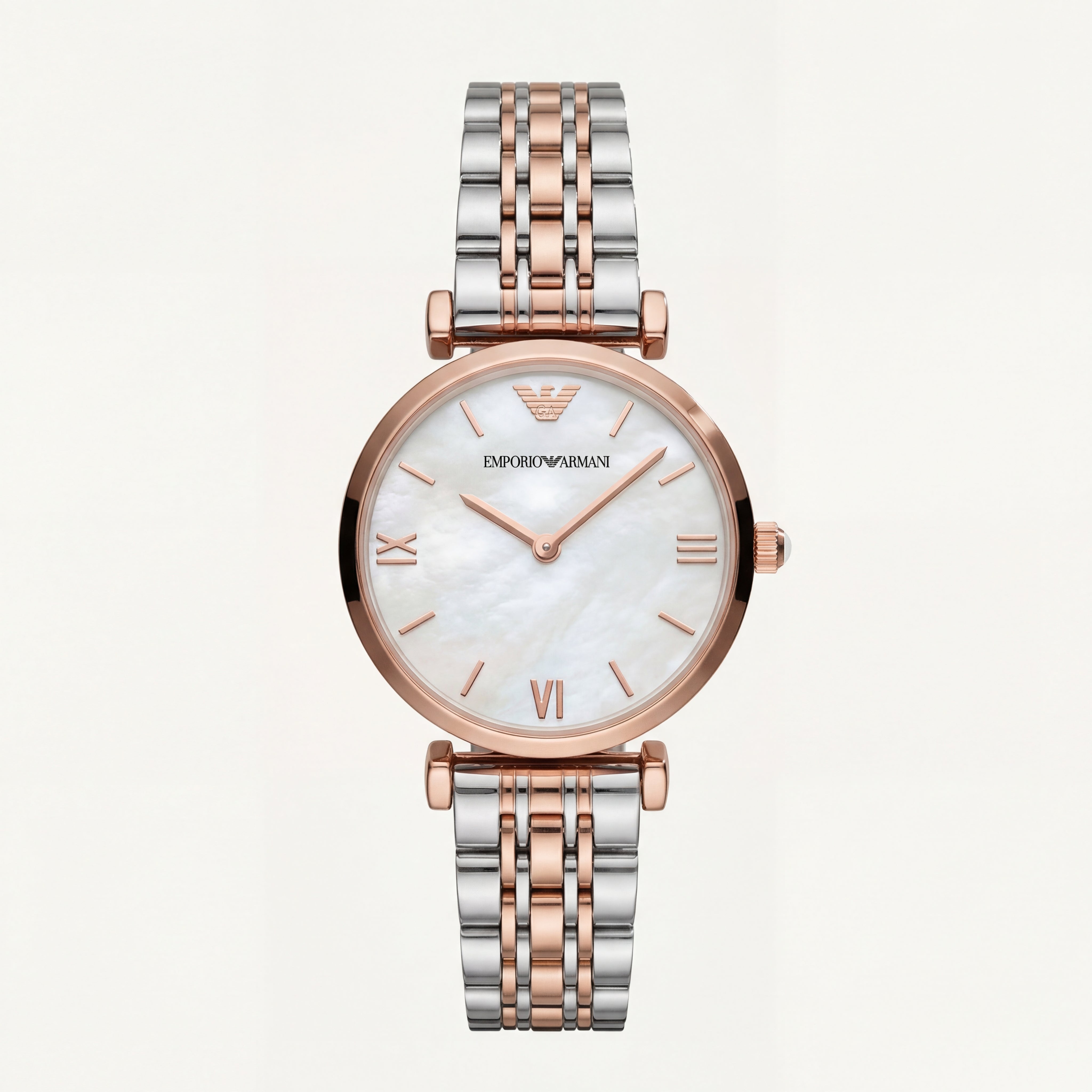Two-Tone Rose Mother-of-Pearl Watch – Minimal Luxe Edition