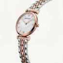 Two-Tone Rose Mother-of-Pearl Watch – Minimal Luxe Edition