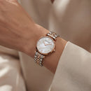 Two-Tone Rose Mother-of-Pearl Watch – Minimal Luxe Edition