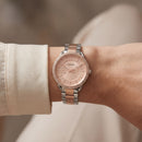 Two-Tone Rose Chronograph Crystal Bezel Watch – Signature Luxe Edition