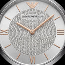 Silver Crystal Statement Watch – Diamond Dial Edition
