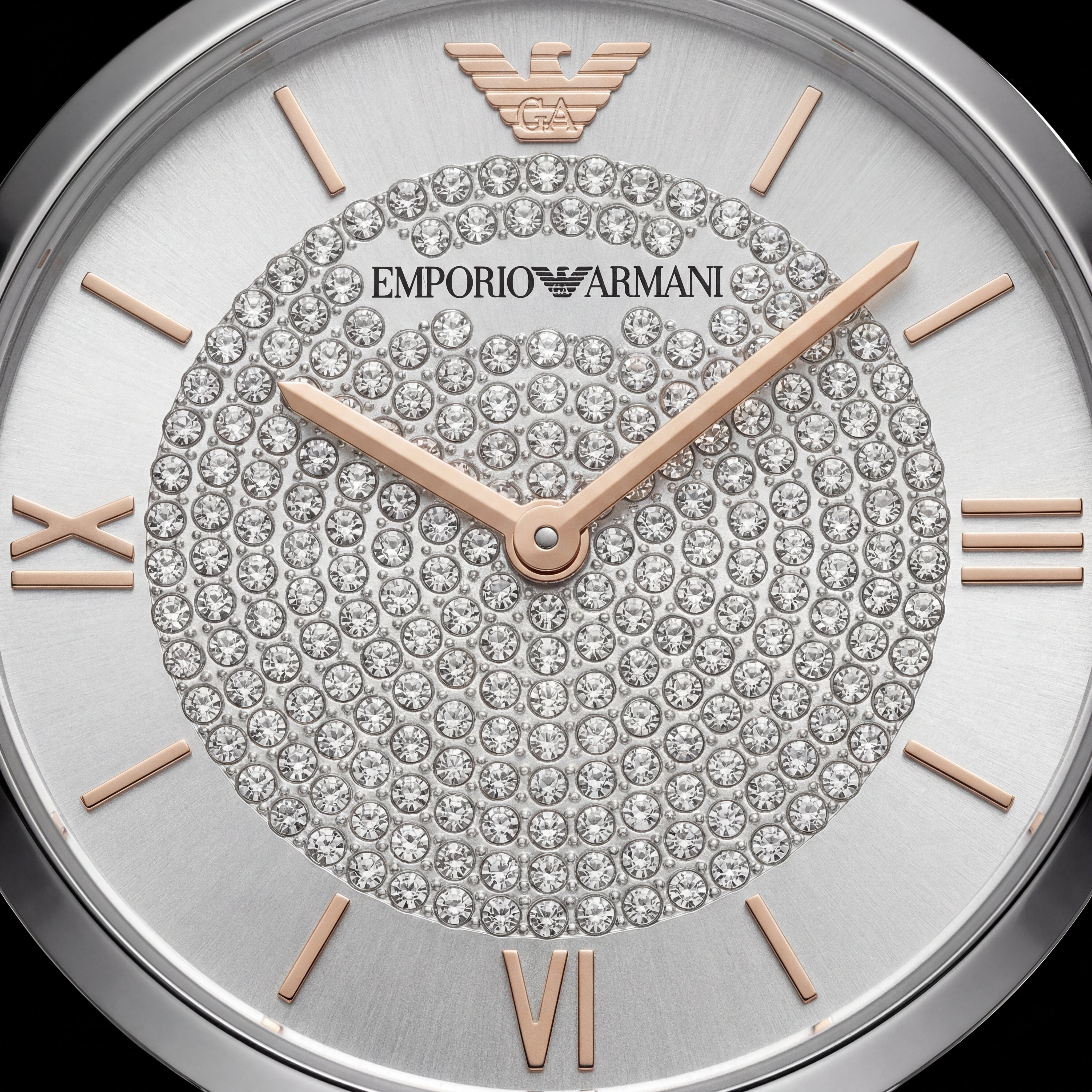 Silver Crystal Statement Watch – Diamond Dial Edition