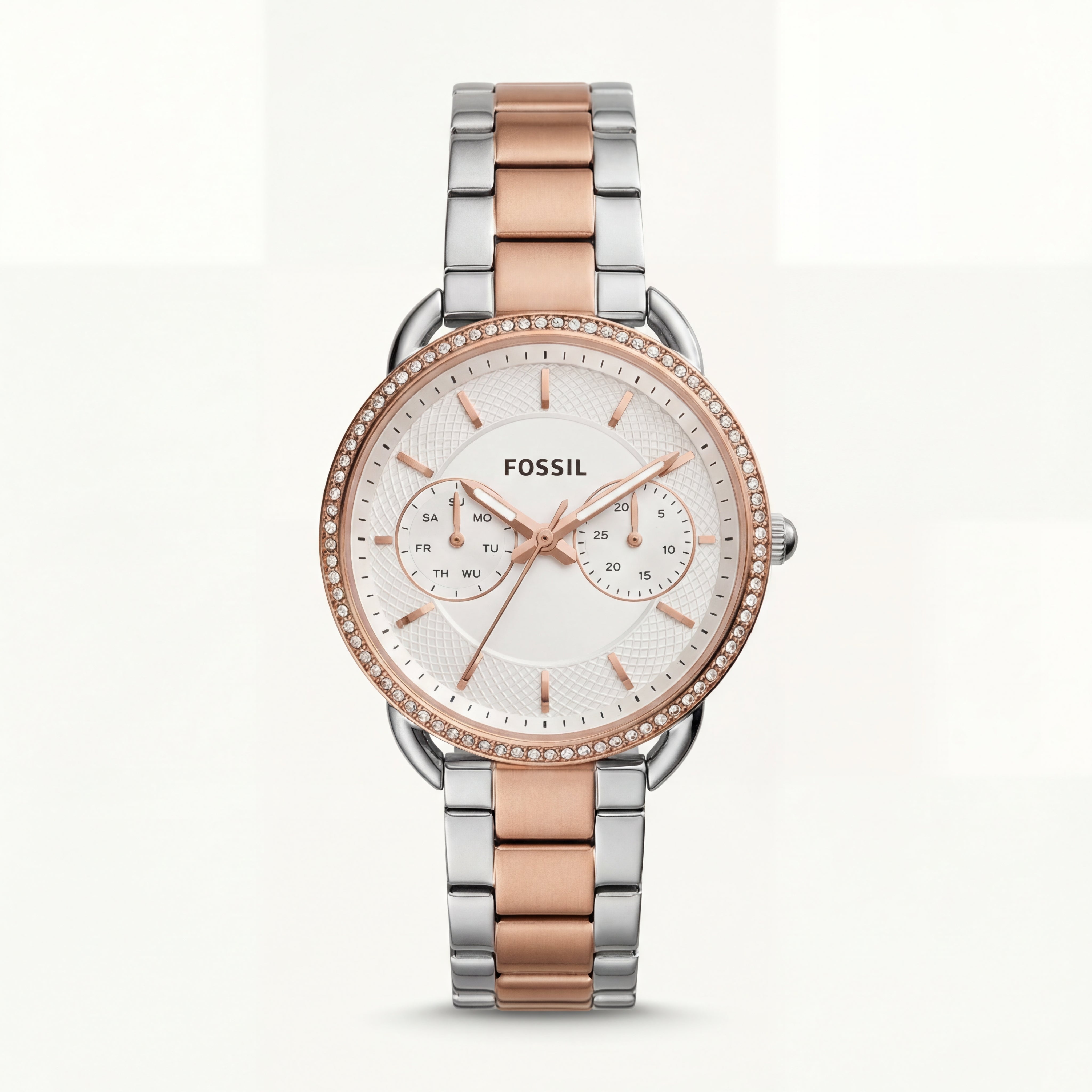Two-Tone Rose Gold Chronograph Crystal Bezel Watch – Signature Luxe Edition
