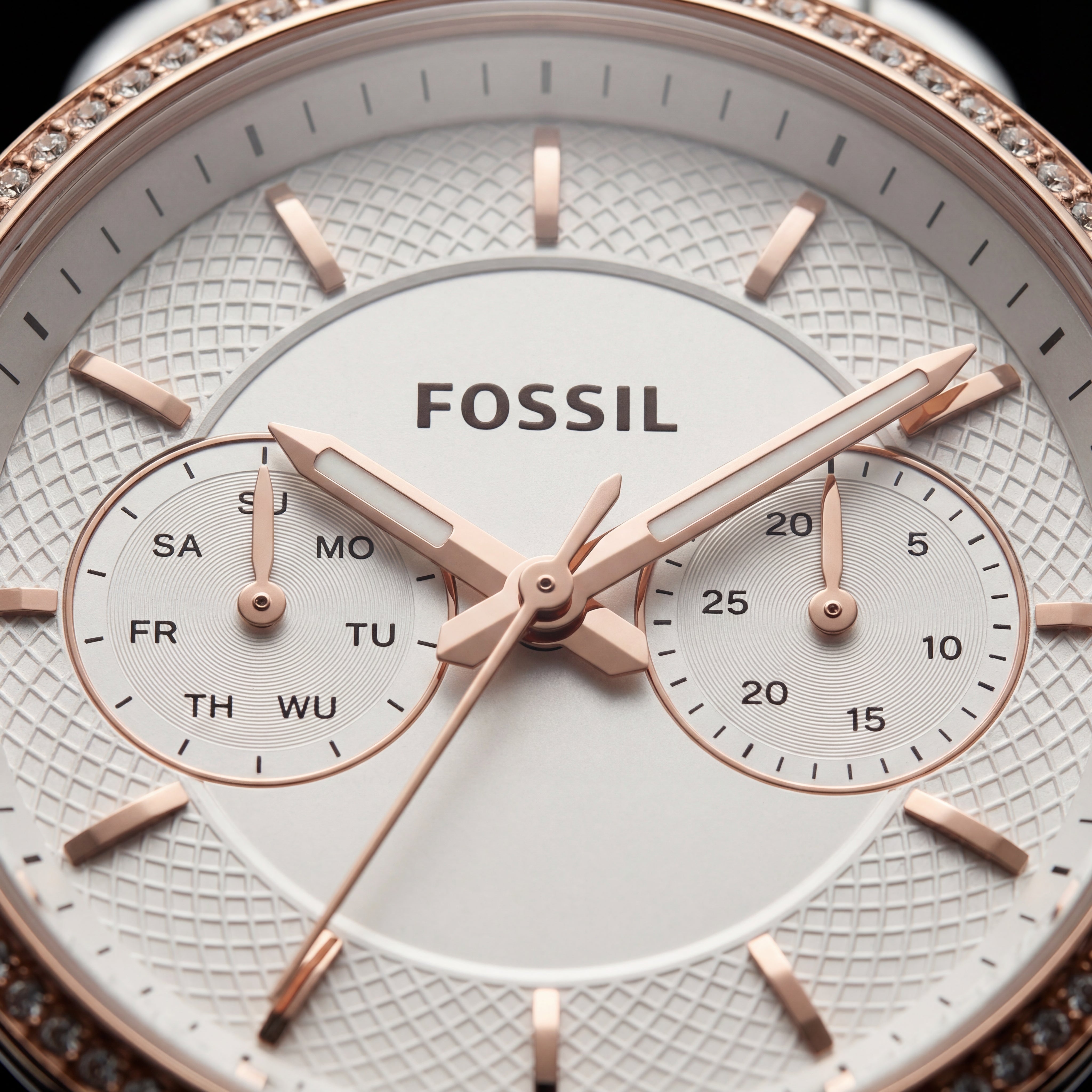 Two-Tone Rose Gold Chronograph Crystal Bezel Watch – Signature Luxe Edition