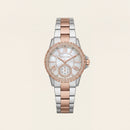 Celeste Radiance Crystal Watch – Two-Tone Rose Edition