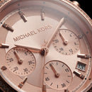 Blush Rose Gold Crystal Bezel Chronograph Pink Bracelet Watch