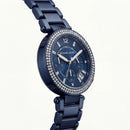 Midnight Navy Crystal Bezel Chronograph Watch – Statement Luxury Edition