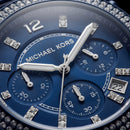Midnight Navy Crystal Bezel Chronograph Watch – Statement Luxury Edition
