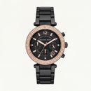 Midnight Rose Black Crystal Chronograph – Signature Luxe Edition