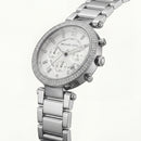 Silver Ice Crystal Chronograph Watch – Diamond Glow Luxe Edition