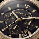 Black & Gold Crystal Chronograph Watch – Luxe Contrast Statement Edition