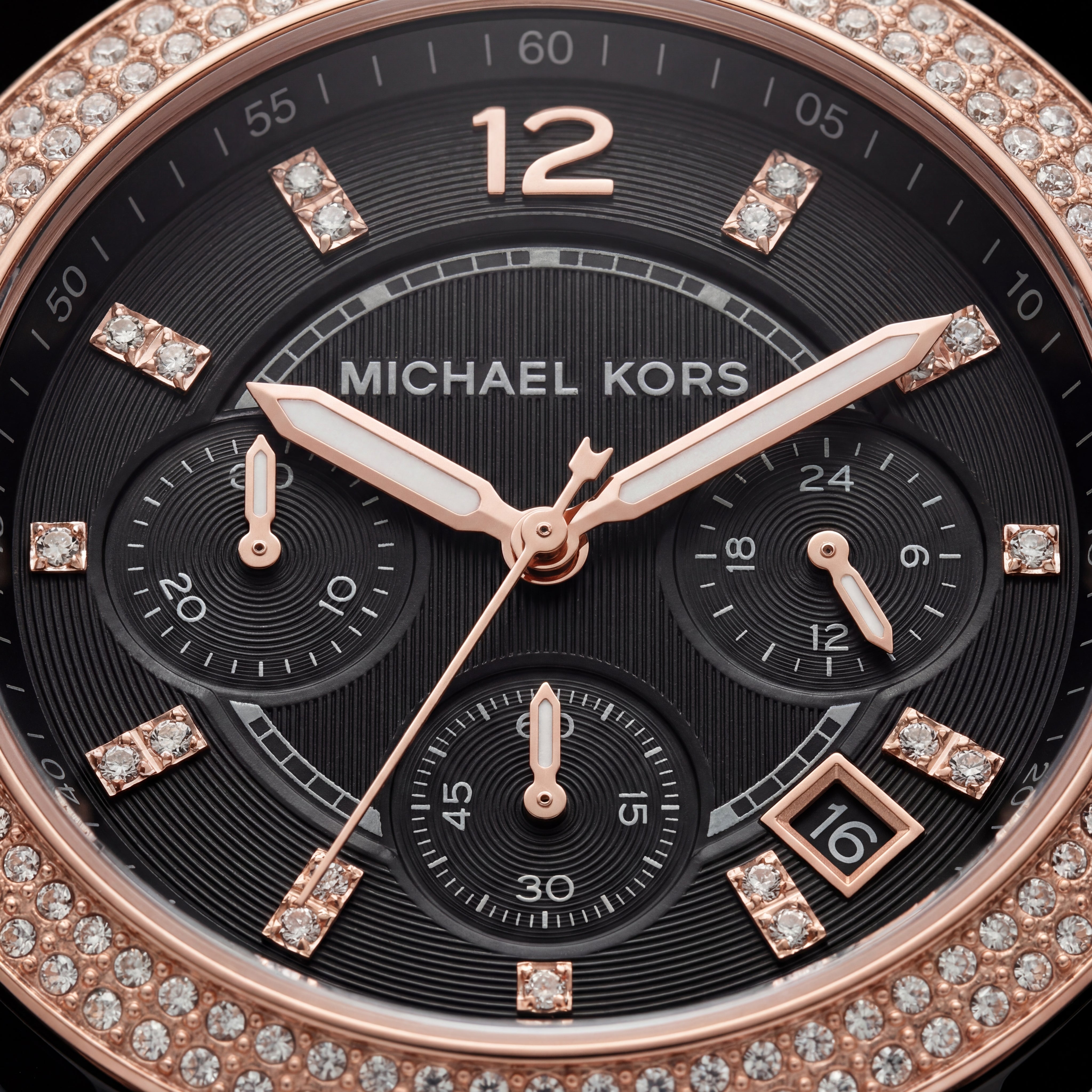 Midnight Rose Black Crystal Chronograph – Signature Luxe Edition