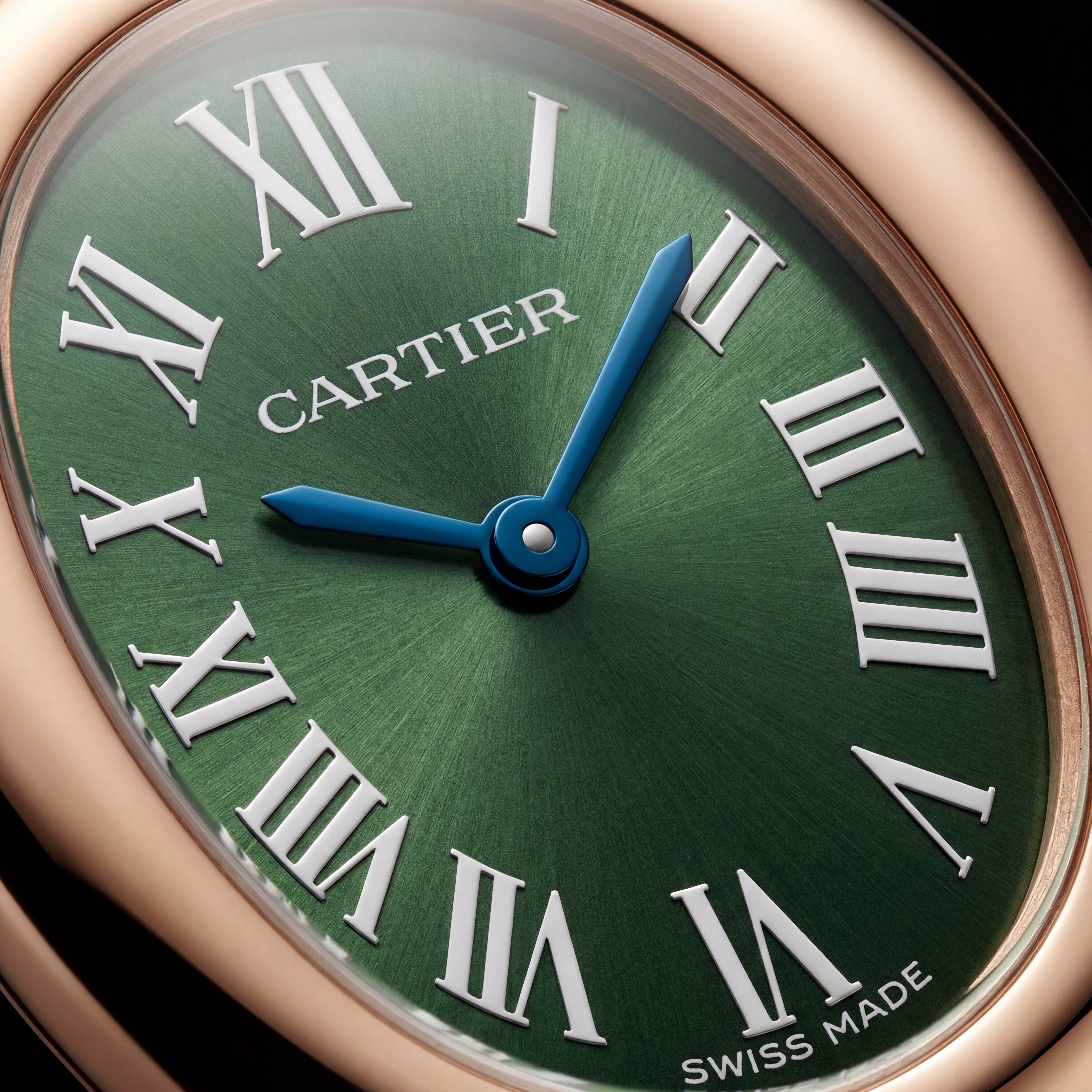 Emerald Oval Roman Dial Bangle Watch – Rose Gold Heritage Luxe Edition