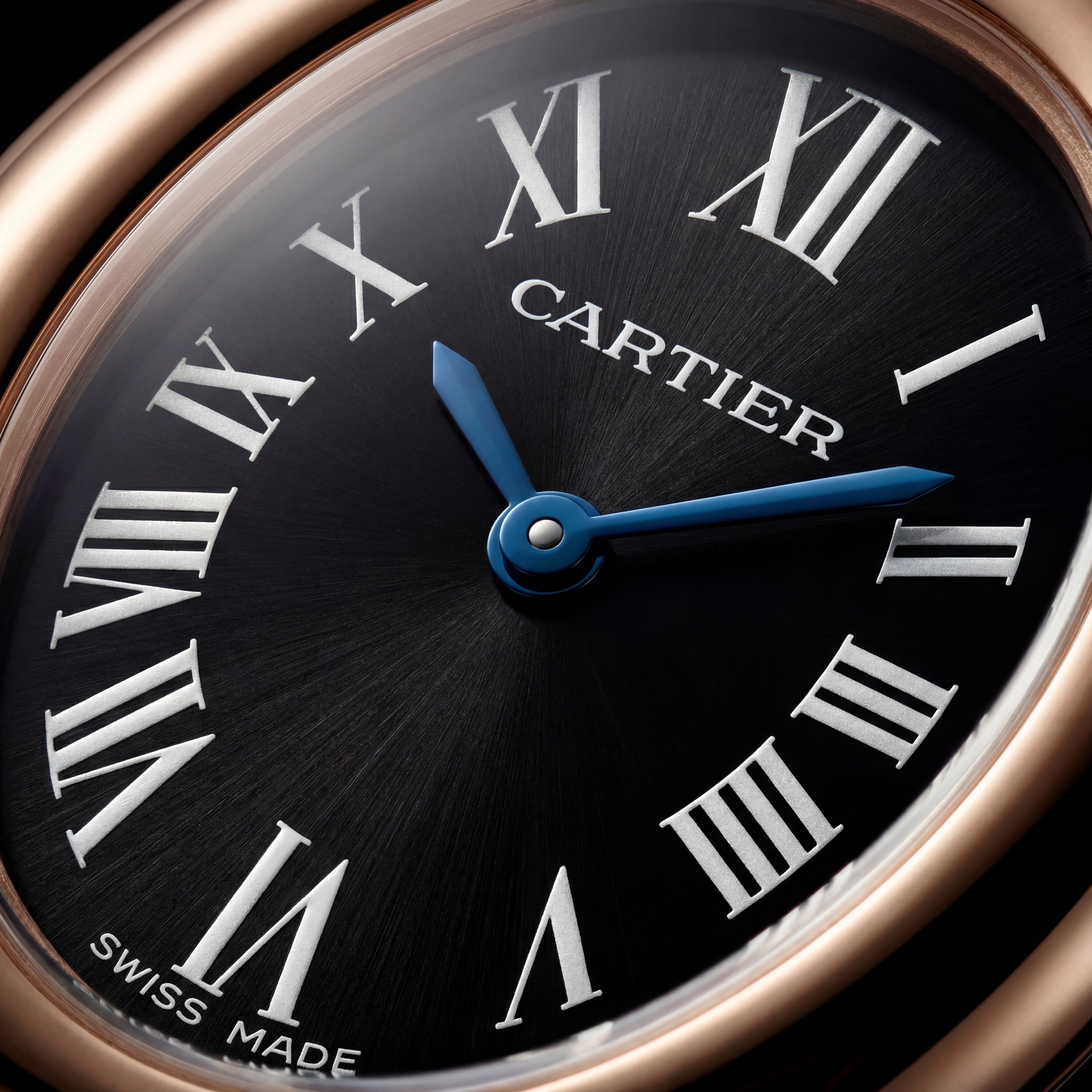 Midnight Oval Roman Dial Bangle Watch – Rose Gold Heritage Luxe Edition