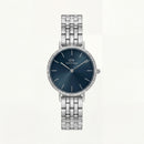 Midnight Blue Crystal Bezel Watch – Silver Radiance Edition