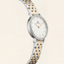 Ivory Crystal Bezel Two-Tone Watch – Slim Luxe Signature Edition
