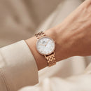 Blush Pearl Crystal Watch – Rose Gold Luxe Edition