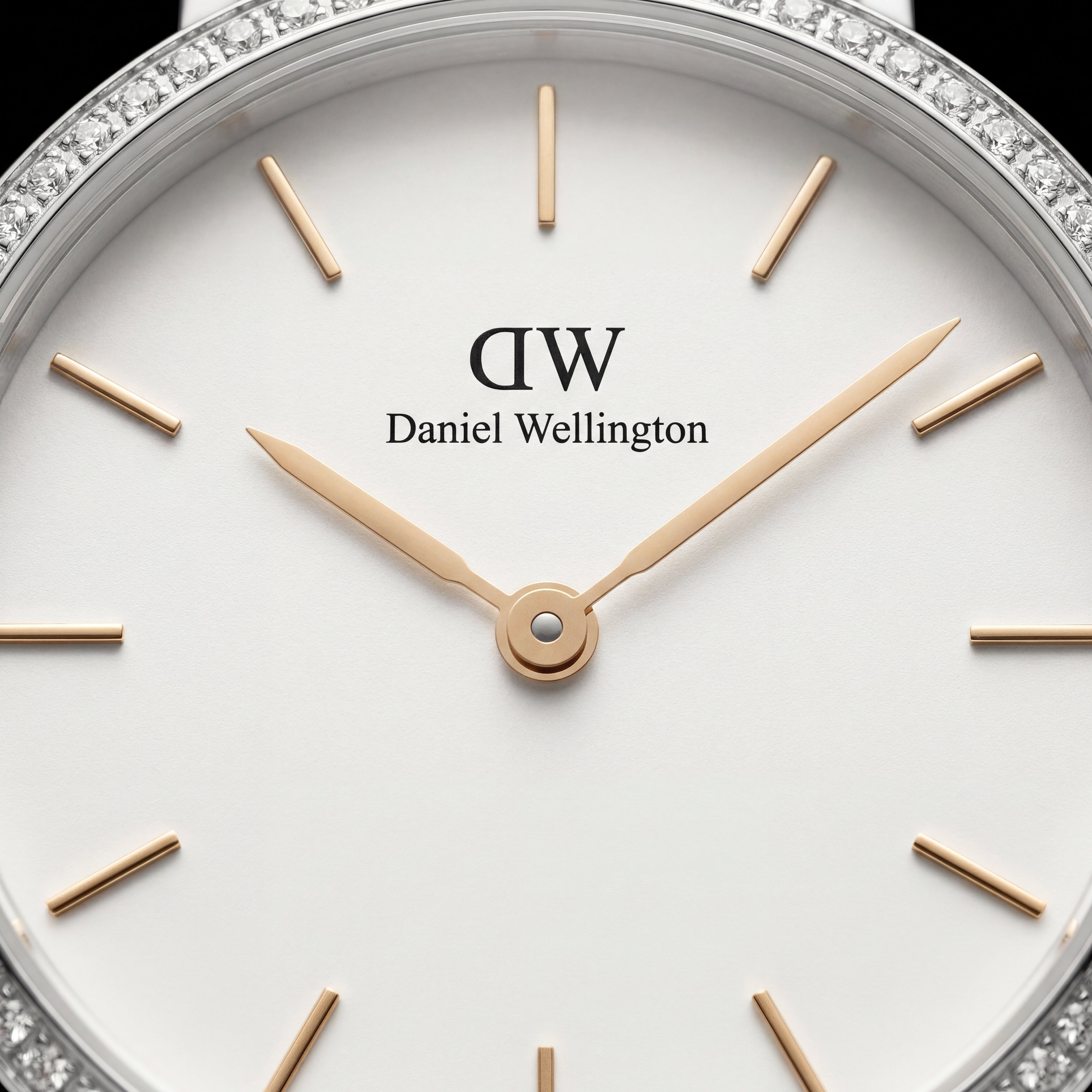 Ivory Crystal Bezel Two-Tone Watch – Slim Luxe Signature Edition