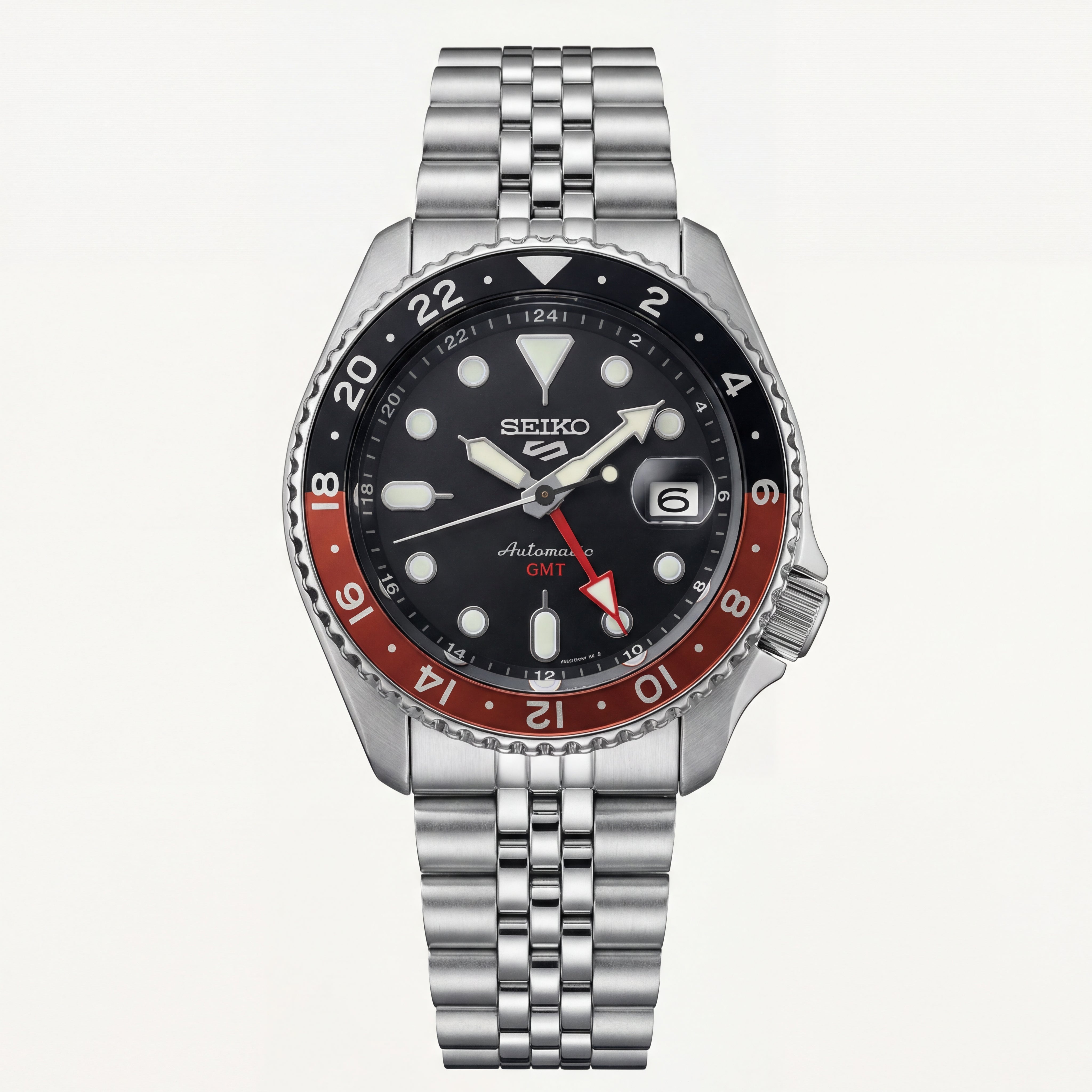 Midnight Black Dual-Tone GMT Automatic Steel Watch