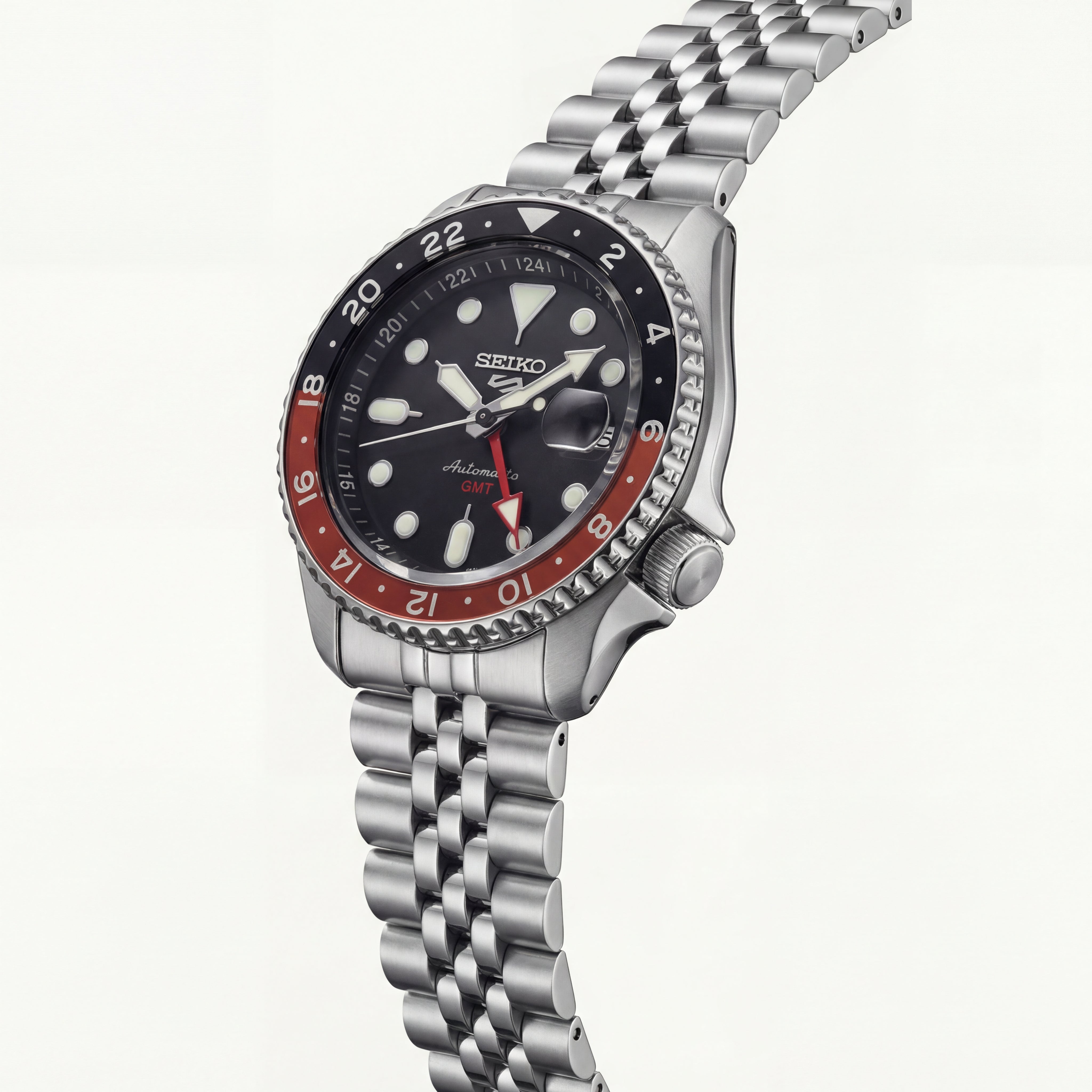 Midnight Black Dual-Tone GMT Automatic Steel Watch