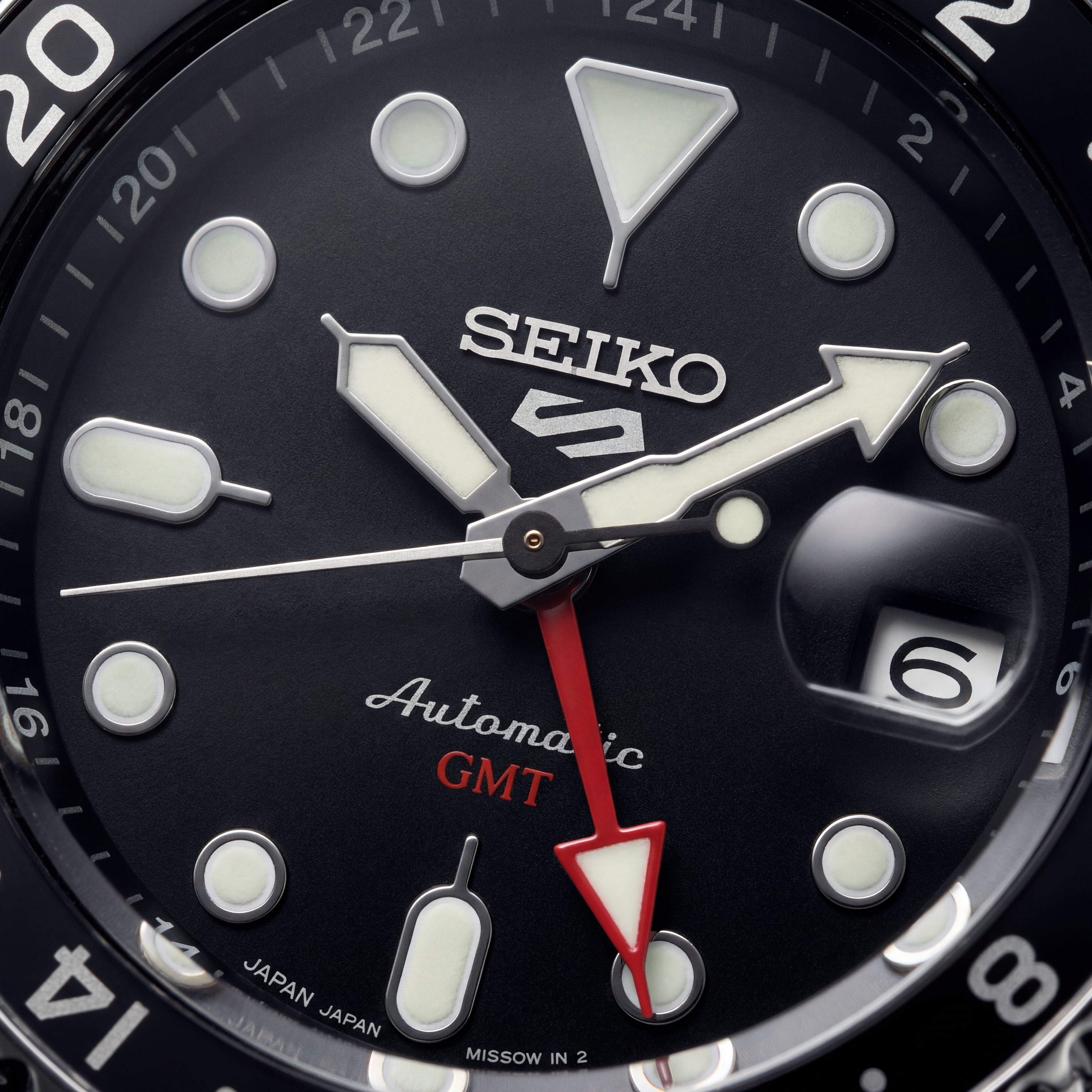 Midnight Black Dual-Tone GMT Automatic Steel Watch