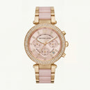 Blush Crystal Chronograph Watch – Rose Gold Glam Edition