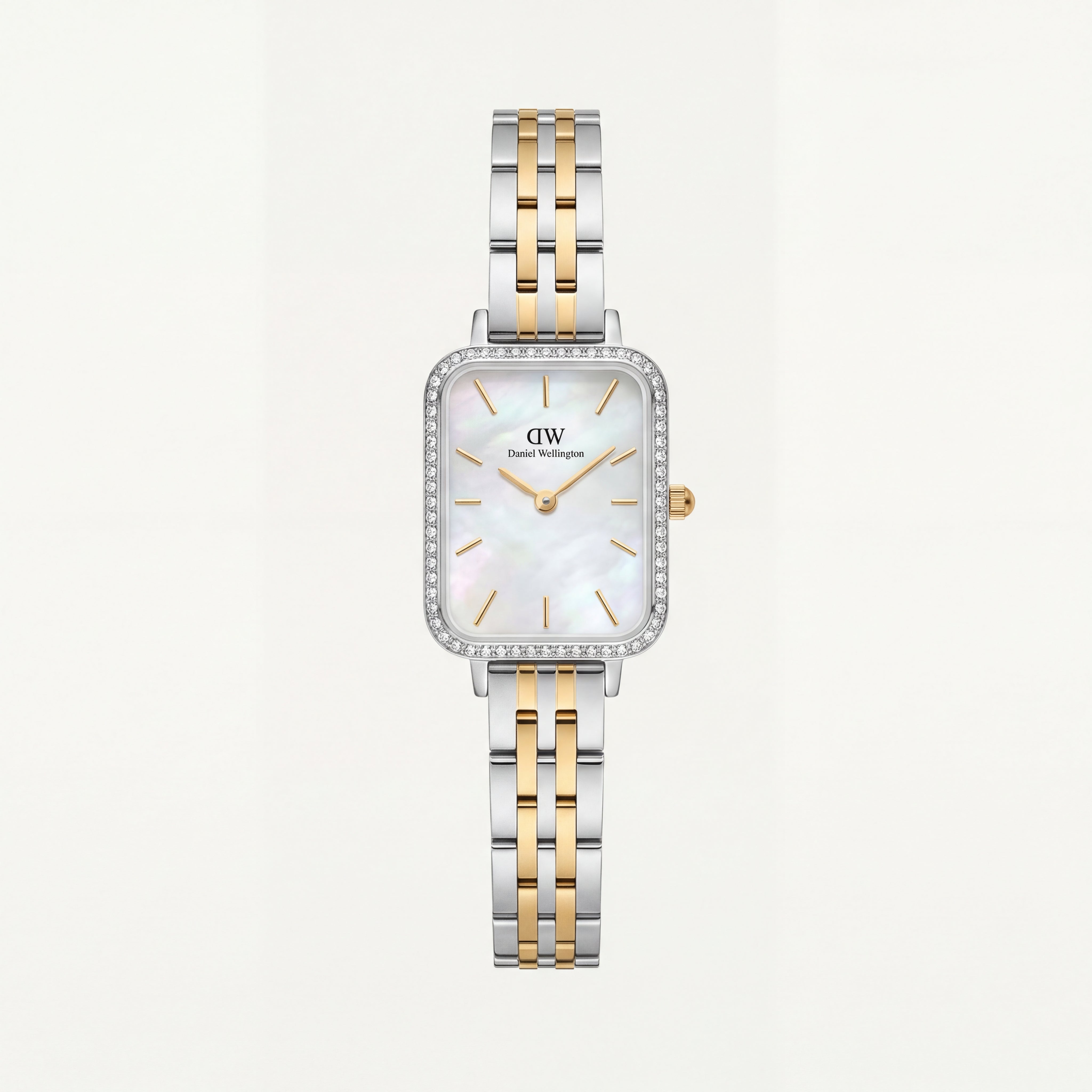 Pearl Two-Tone Rectangle Watch – Gold & Silver Radiance Edition