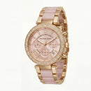 Blush Crystal Chronograph Watch – Rose Gold Glam Edition
