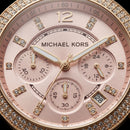 Blush Crystal Chronograph Watch – Rose Gold Glam Edition