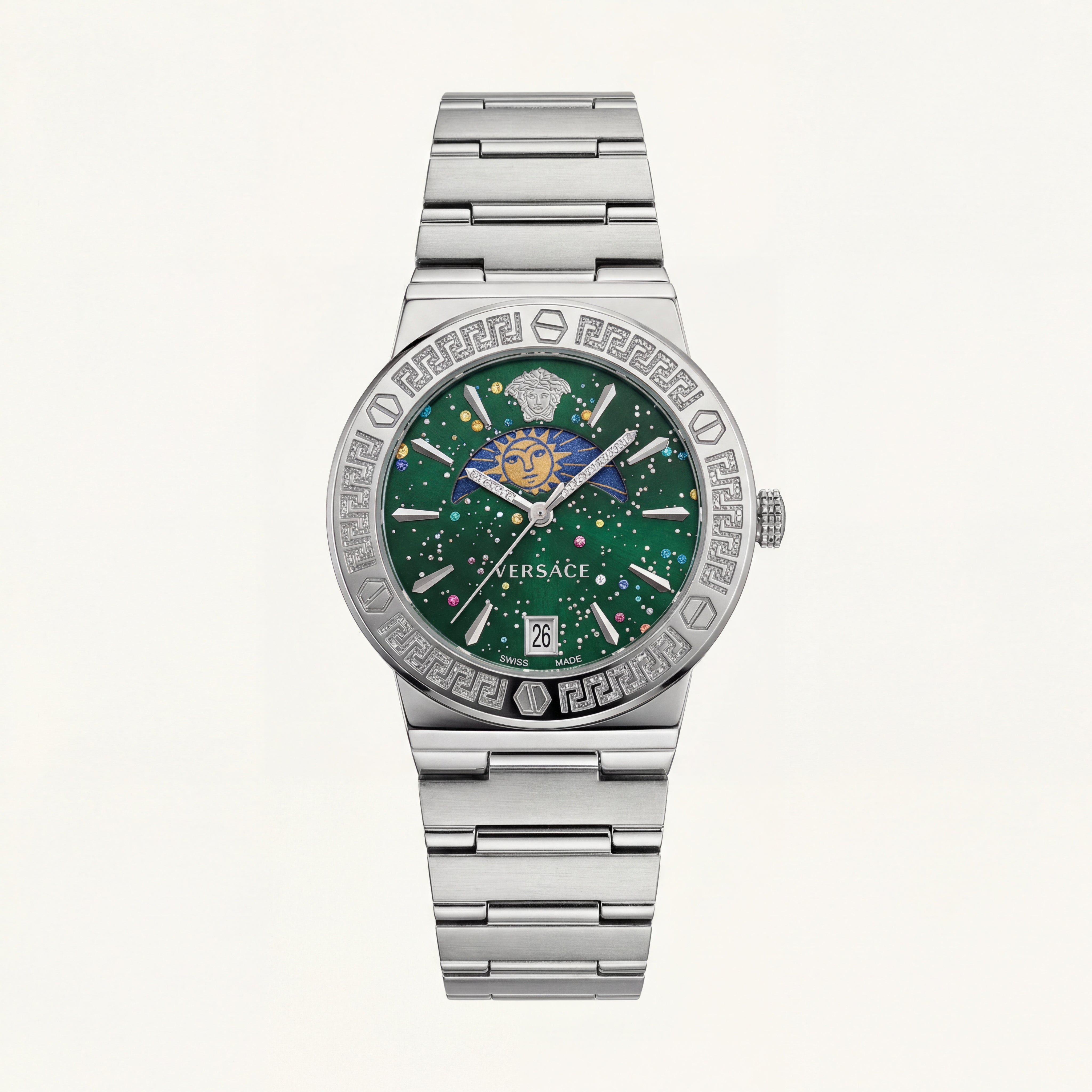 Medusa Emerald Celestial Watch – Signature Steel Edition