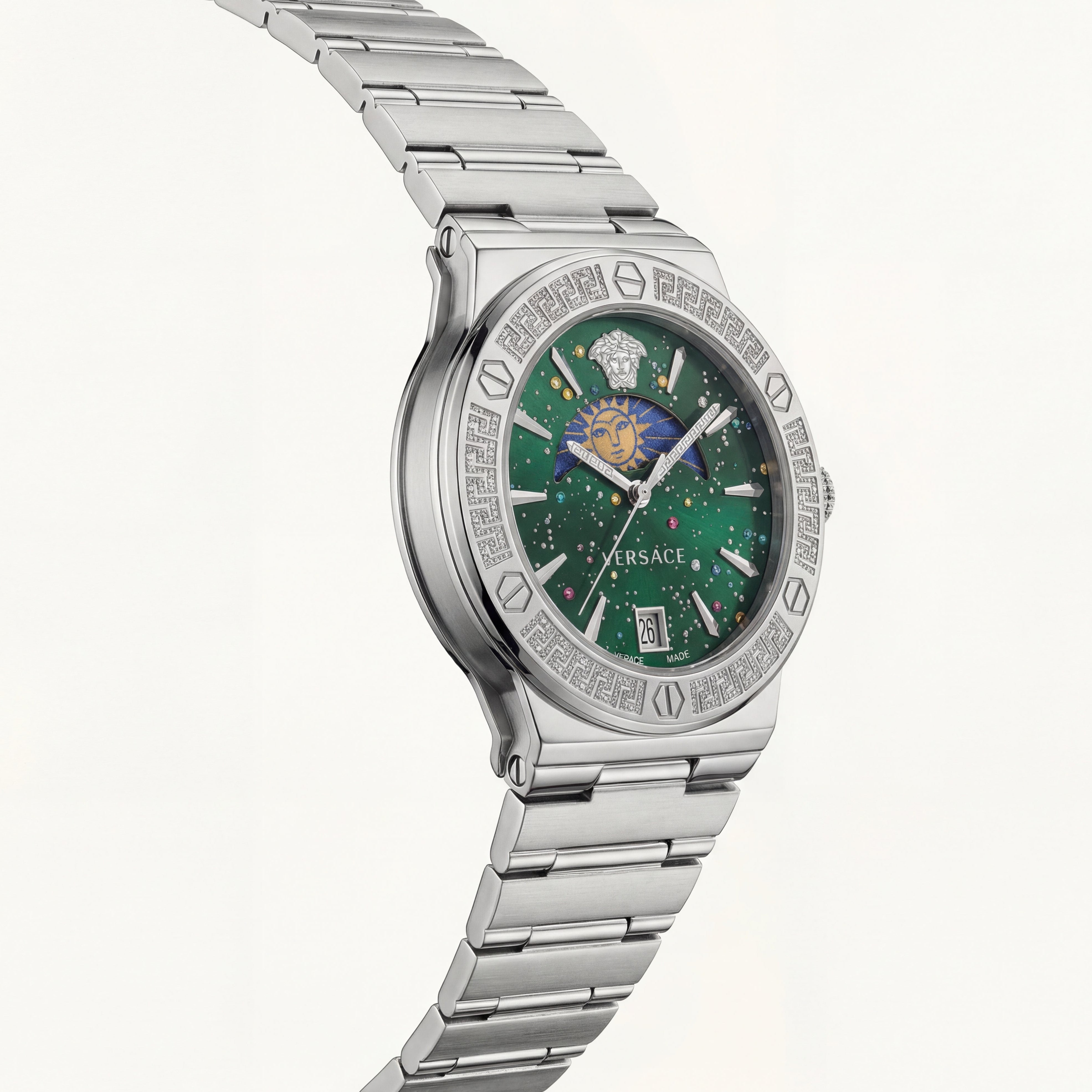 Medusa Emerald Celestial Watch – Signature Steel Edition