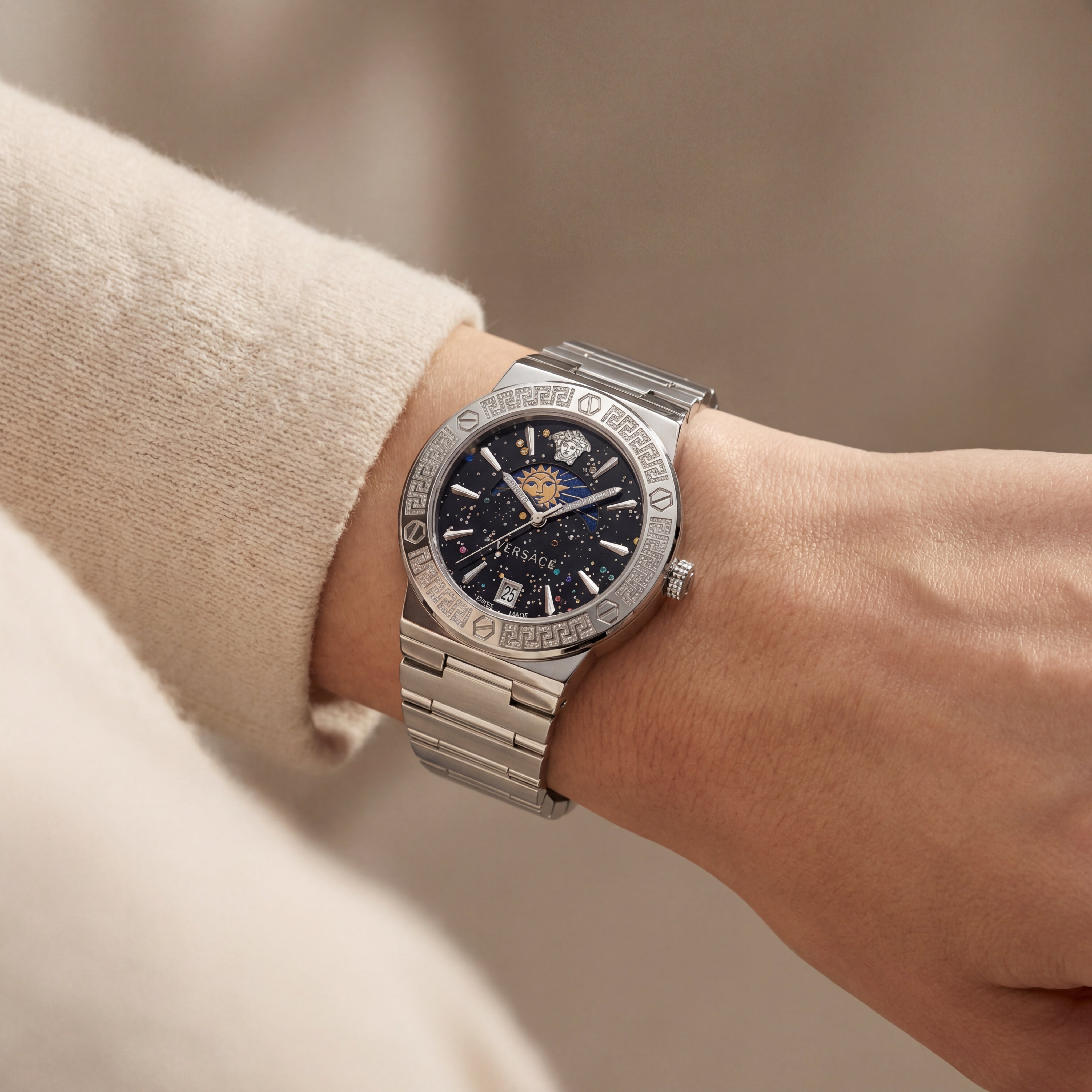 Medusa Midnight Celestial Watch – Signature Steel Edition