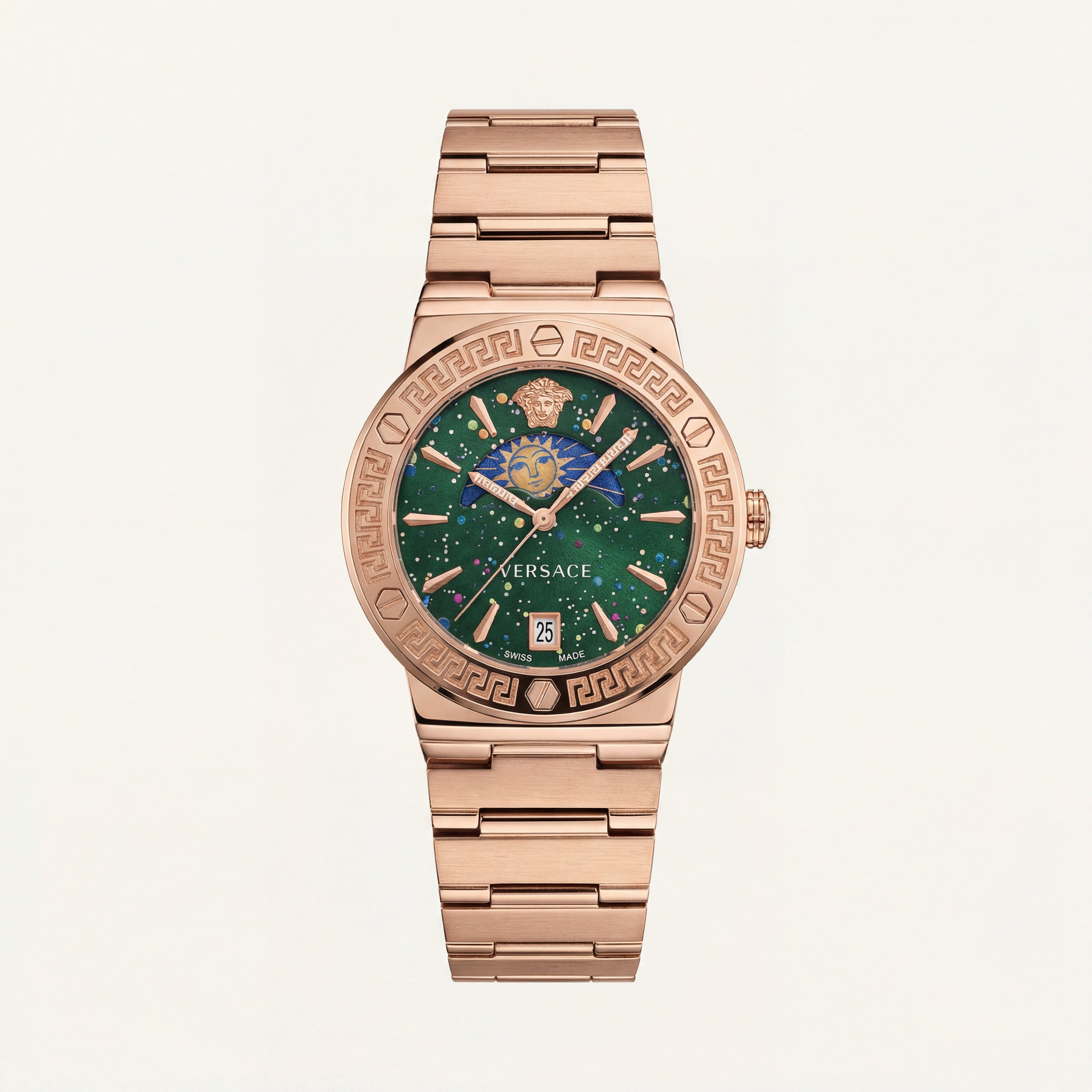 Medusa Emerald Rose Gold Watch – Signature Celestial Edition