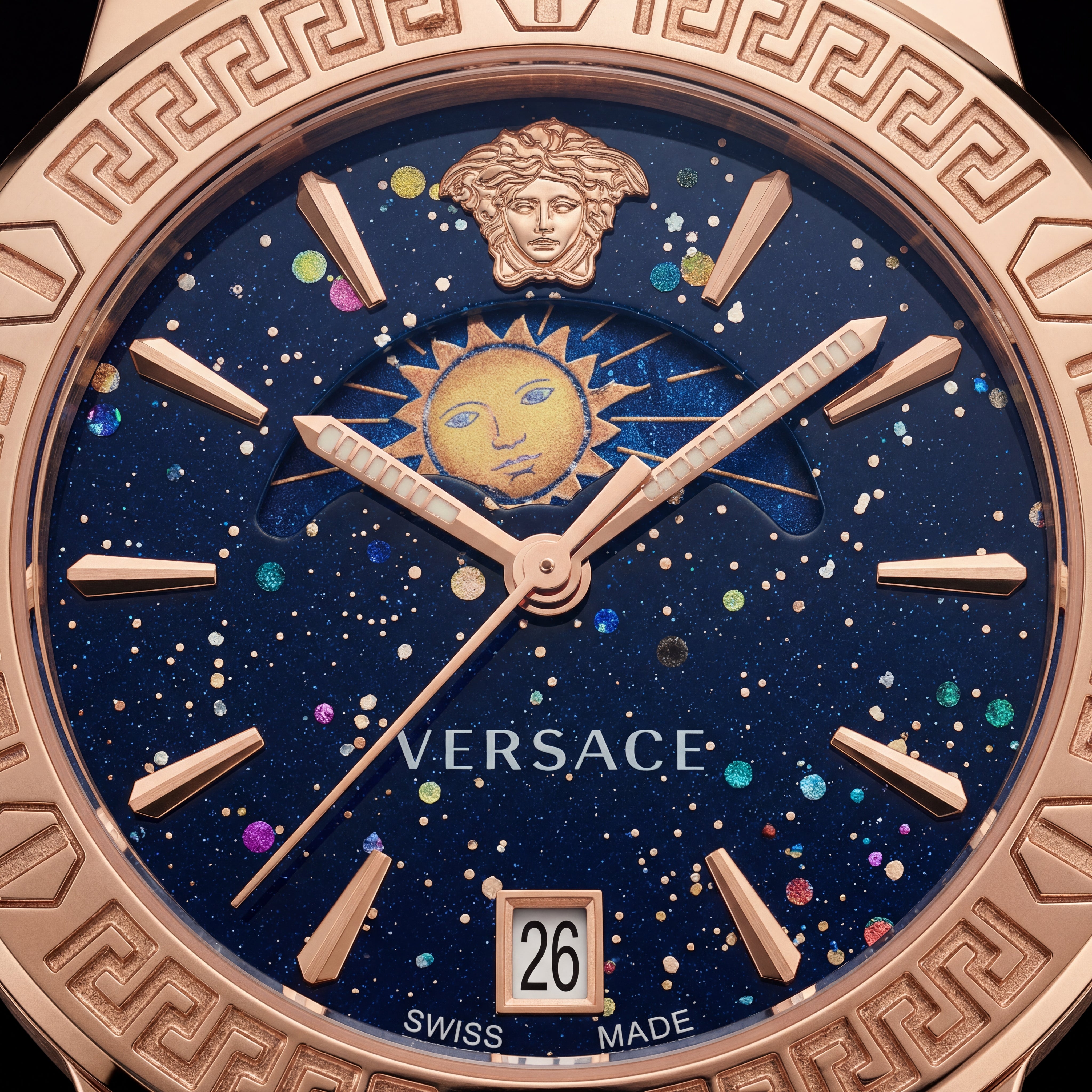 Medusa Celestial Rose Gold Watch – Midnight Blue Edition