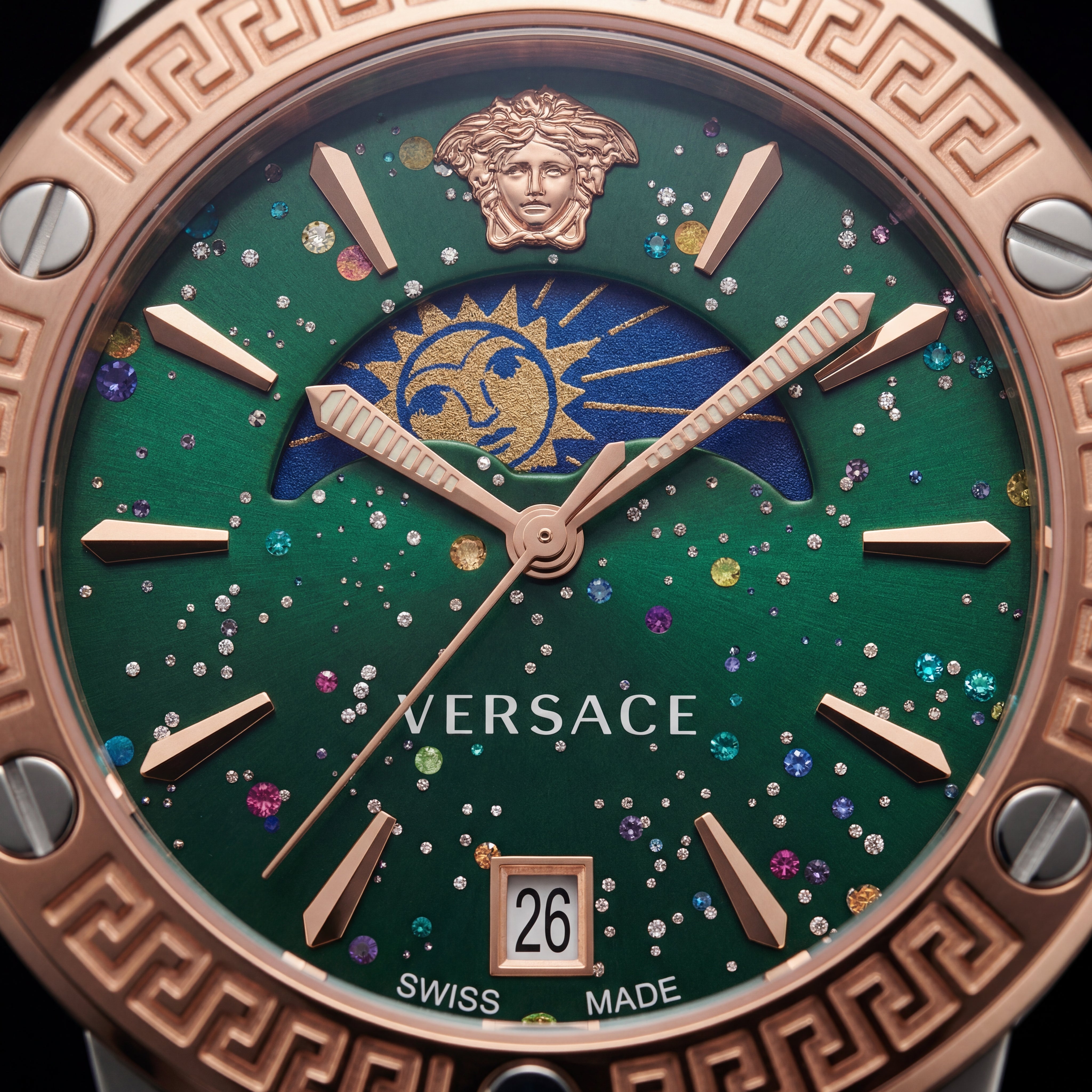 Medusa Emerald Two-Tone Watch – Rose Steel Signature Edition