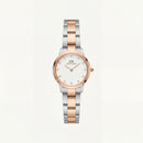 Crystal Two-Tone Elegance Watch – Rose Silver Minimal Edition