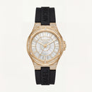 Crystal Halo Gold Sport Watch – Black Strap Signature Edition