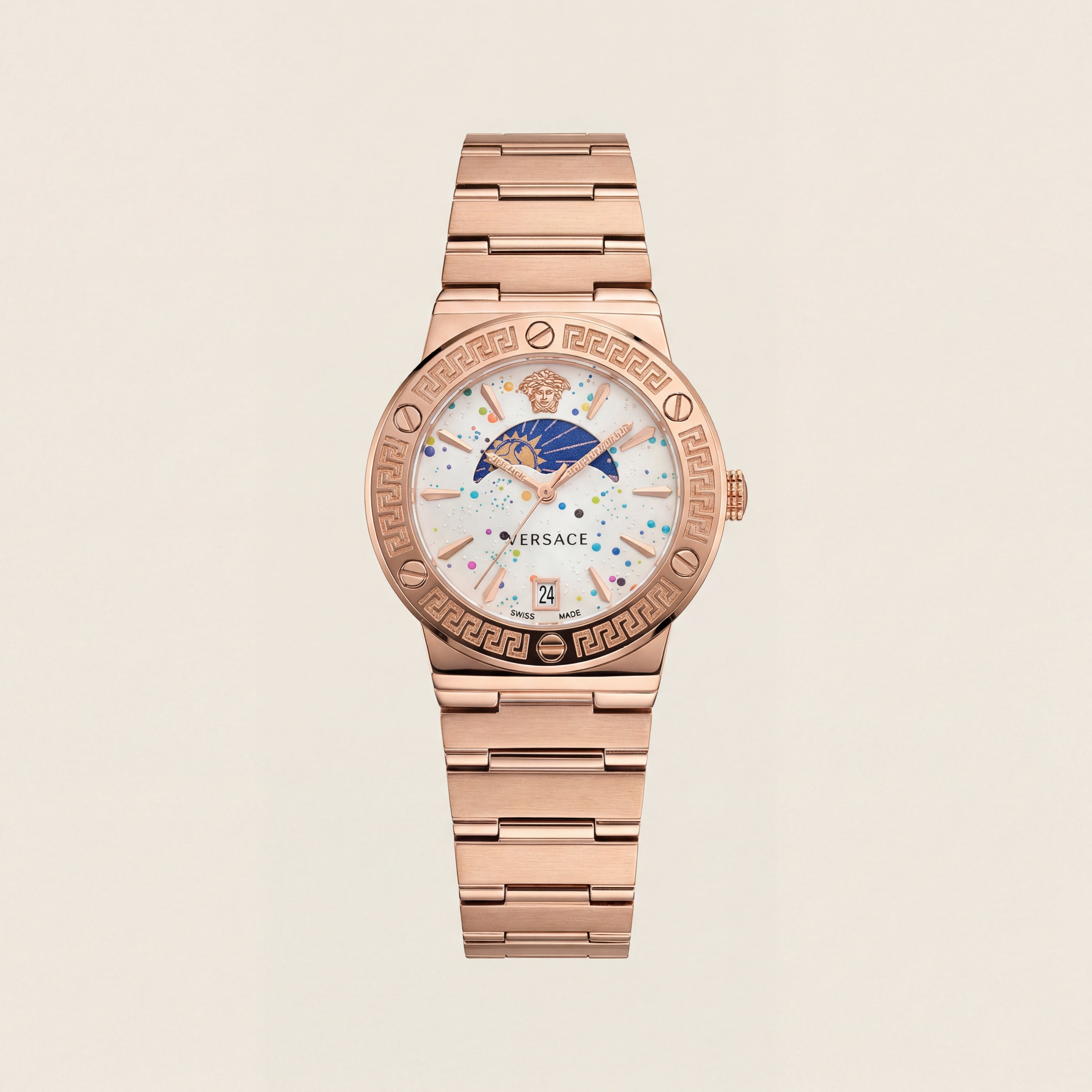 Medusa Pearl Rose Gold Watch – Celestial White Edition