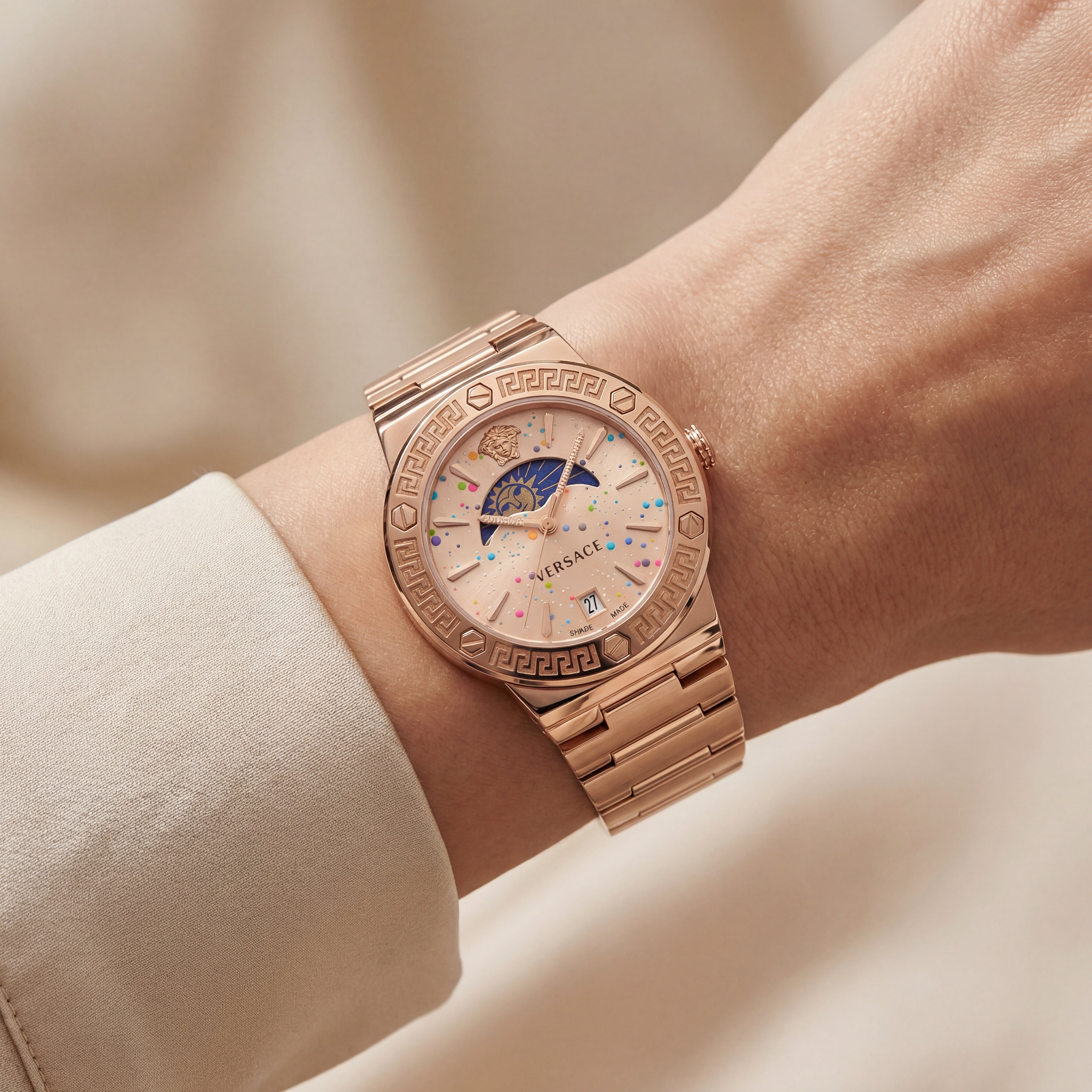 Medusa Champagne Rose Gold Watch – Celestial Confetti Edition