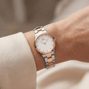 Crystal Two-Tone Elegance Watch – Rose Silver Minimal Edition
