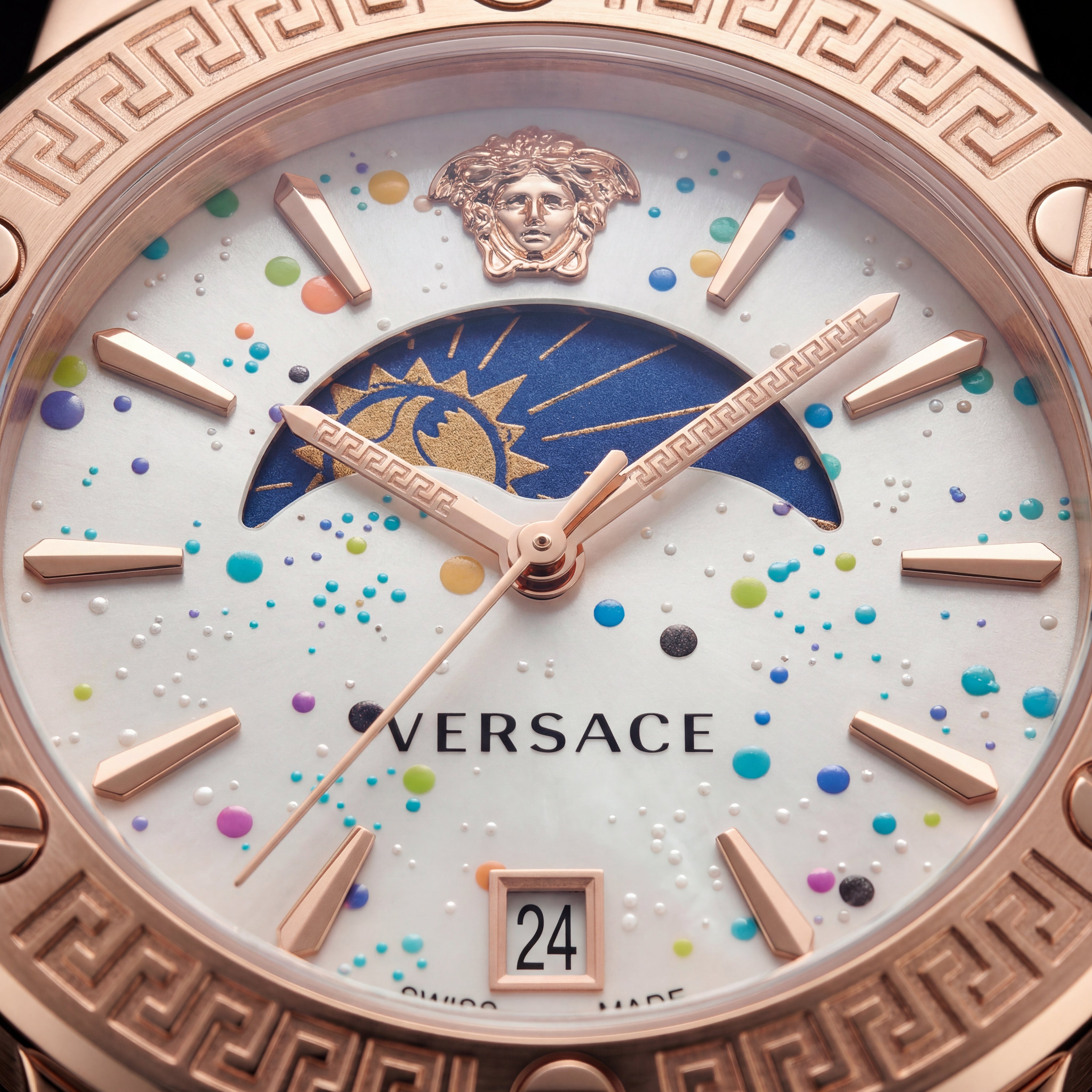 Medusa Pearl Rose Gold Watch – Celestial White Edition