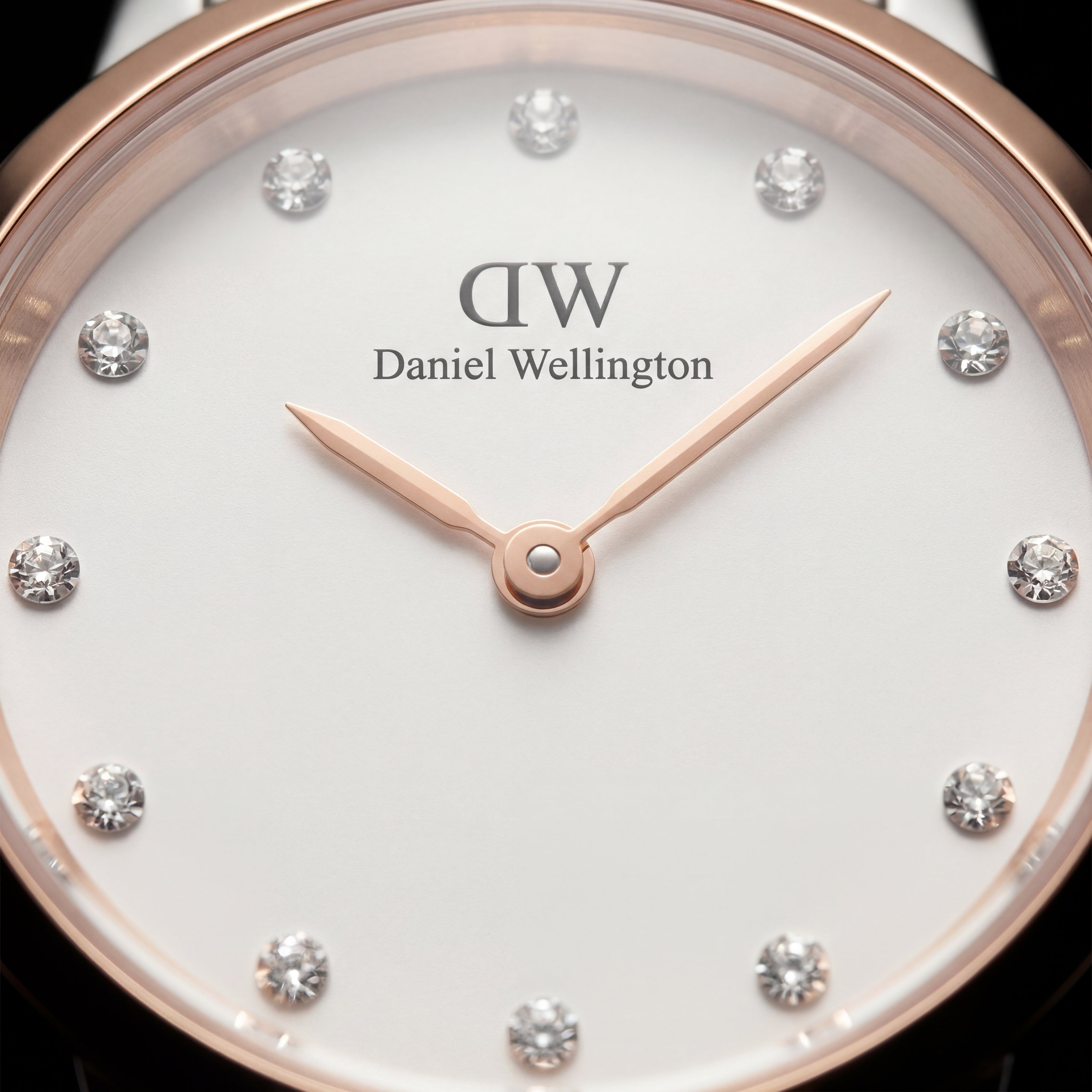 Crystal Two-Tone Elegance Watch – Rose Silver Minimal Edition