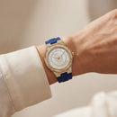 Crystal Halo Gold Sport Watch – Black Strap Signature Edition