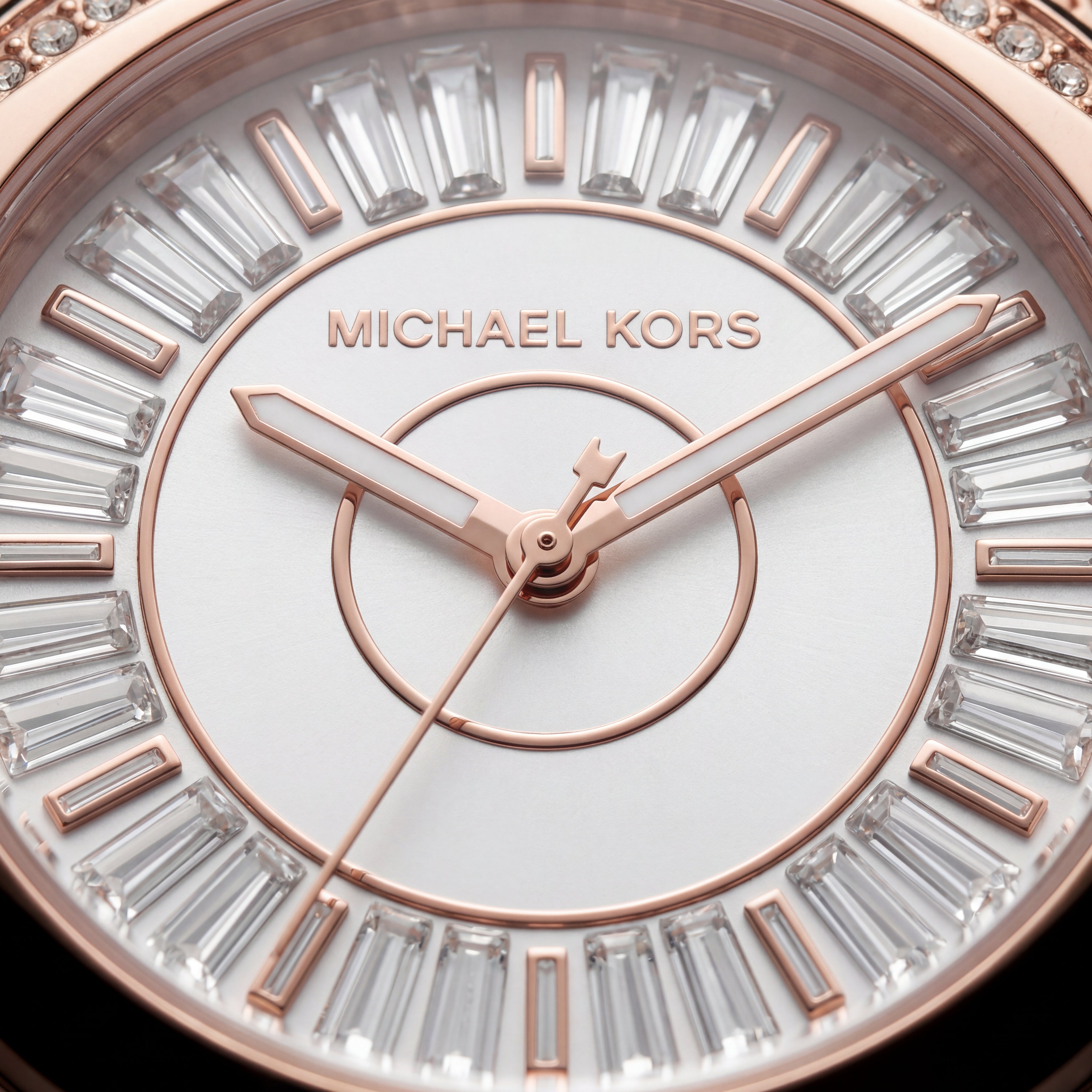 Crystal Halo Rose Gold Sport Watch – White Signature Strap Edition