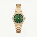 Gold Crystal Bezel Watch – Emerald Dial Luxe Edition