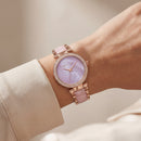 Blush Pearl Crystal Watch – Rose Gold Elegance Edition