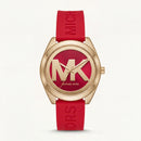 Bold Red Logo Watch – Gold Statement Edition