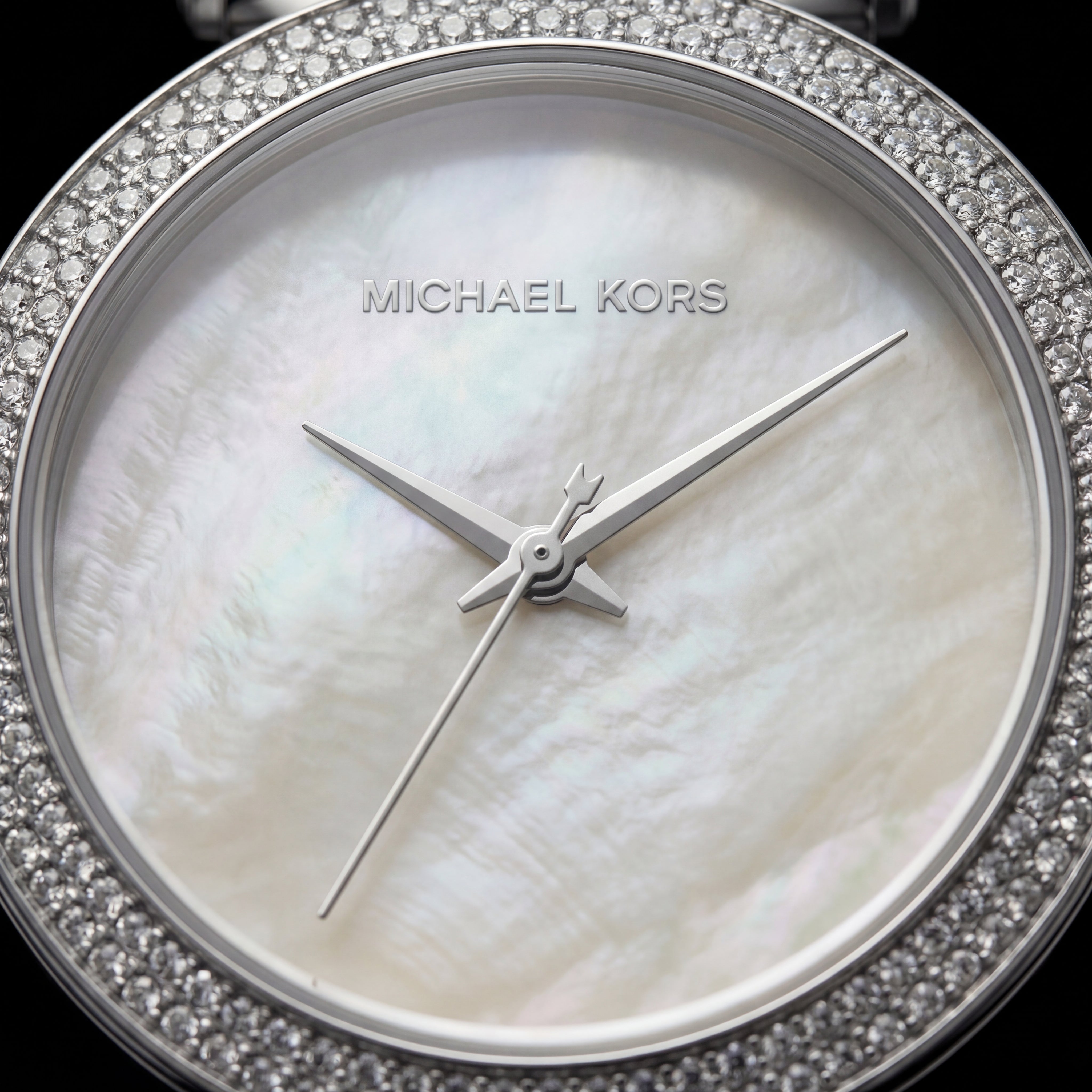 Silver Pearl Crystal Watch – Icy Luxe Edition
