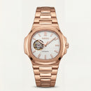 Rose Gold Open-Heart Automatic Steel Watch