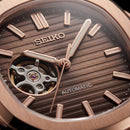 Rose Gold Brown Dial Open-Heart Automatic Watch